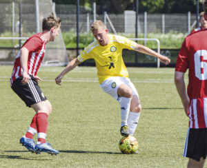 Frederik Frost scorer målet til 0–1. Foto: Henrik Rosschou.